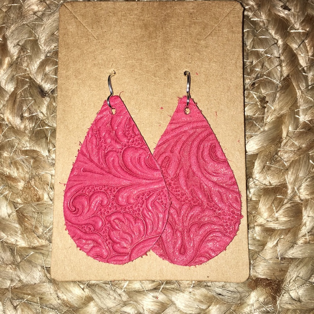 100% Leather Drop Earrings / 2 for $25